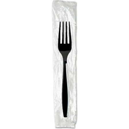 DIXIE FOOD SERVICE Dixie® DXEFH53C7, Individually Wrapped Forks, Plastic, Black, 1000/Carton FH53C